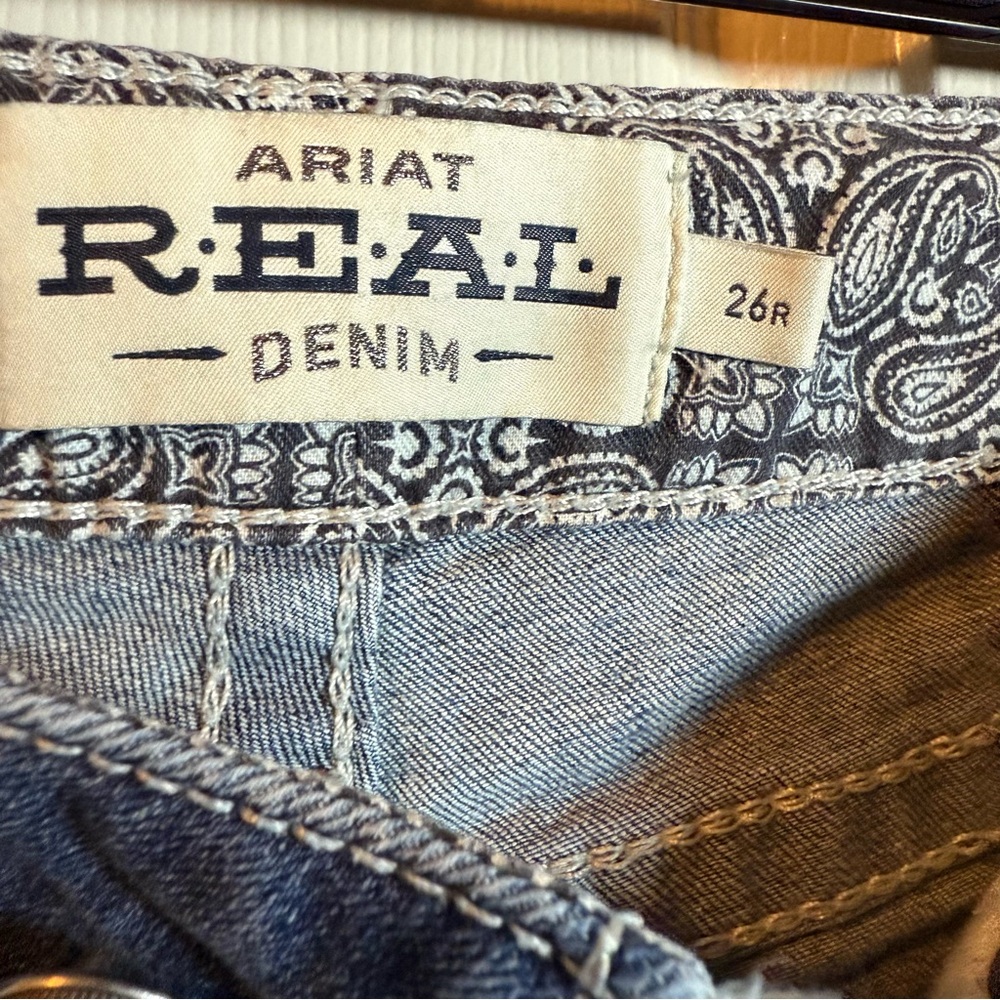 Ariat Real Denim Women's WesternBootcut Jeans Size 26R Cowgirl Medium Wash - Picture 6 of 10